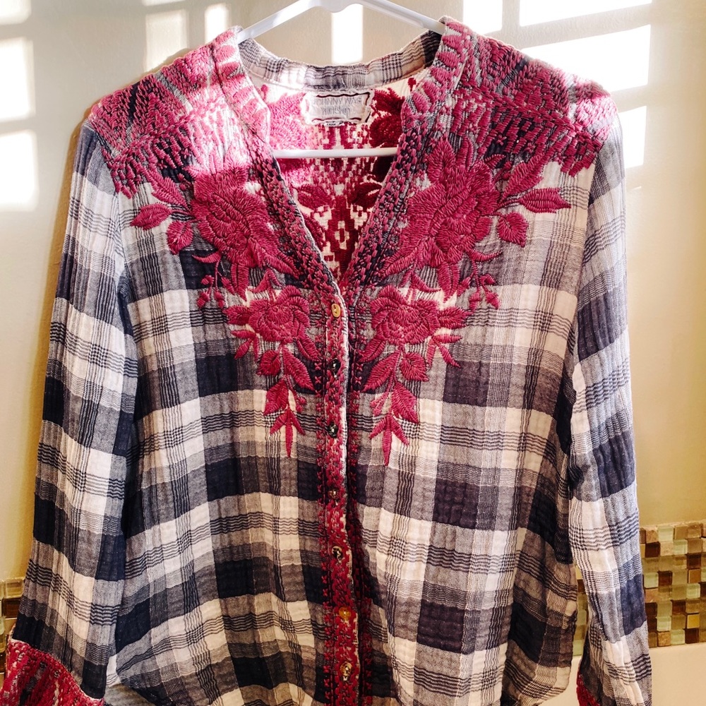 NWOT Johnny Was Josiane cotton button down